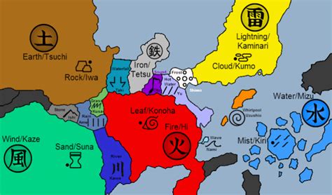 naruto map world|naruto map all villages.